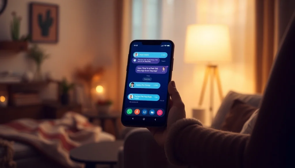 Engaging ai sex chat displayed on a sleek device in a cozy setting.