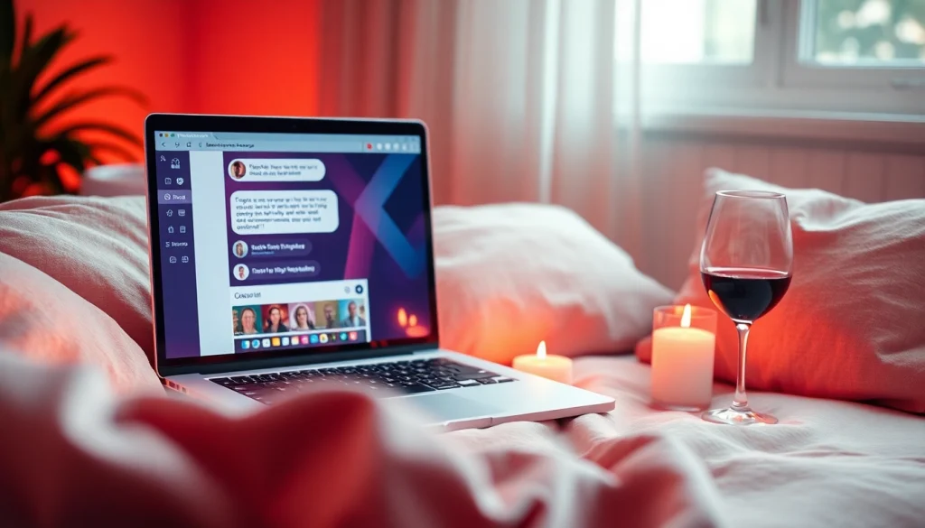 Engaging in AI chat porn in a romantic digital conversation setting.
