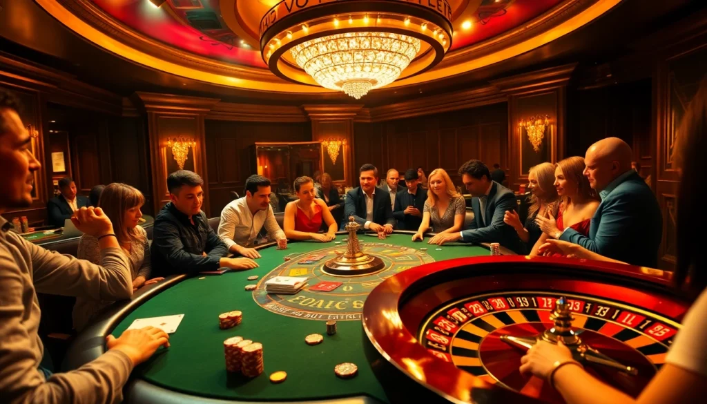 Engaging poker players at HU BET casino table, capturing the thrill of high-stakes gambling.