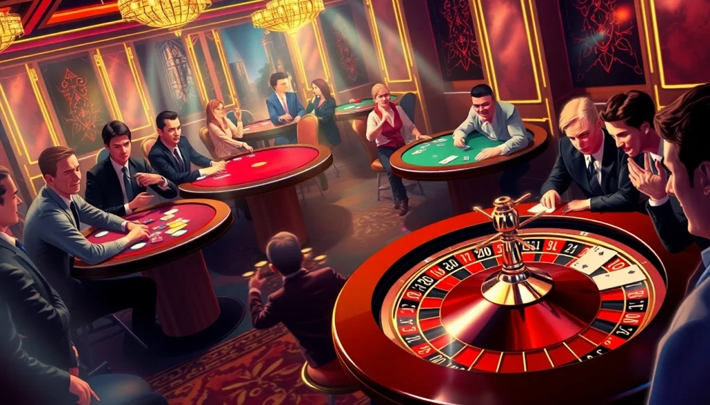 Experience the thrilling atmosphere at 79king casino with players and vibrant poker tables.